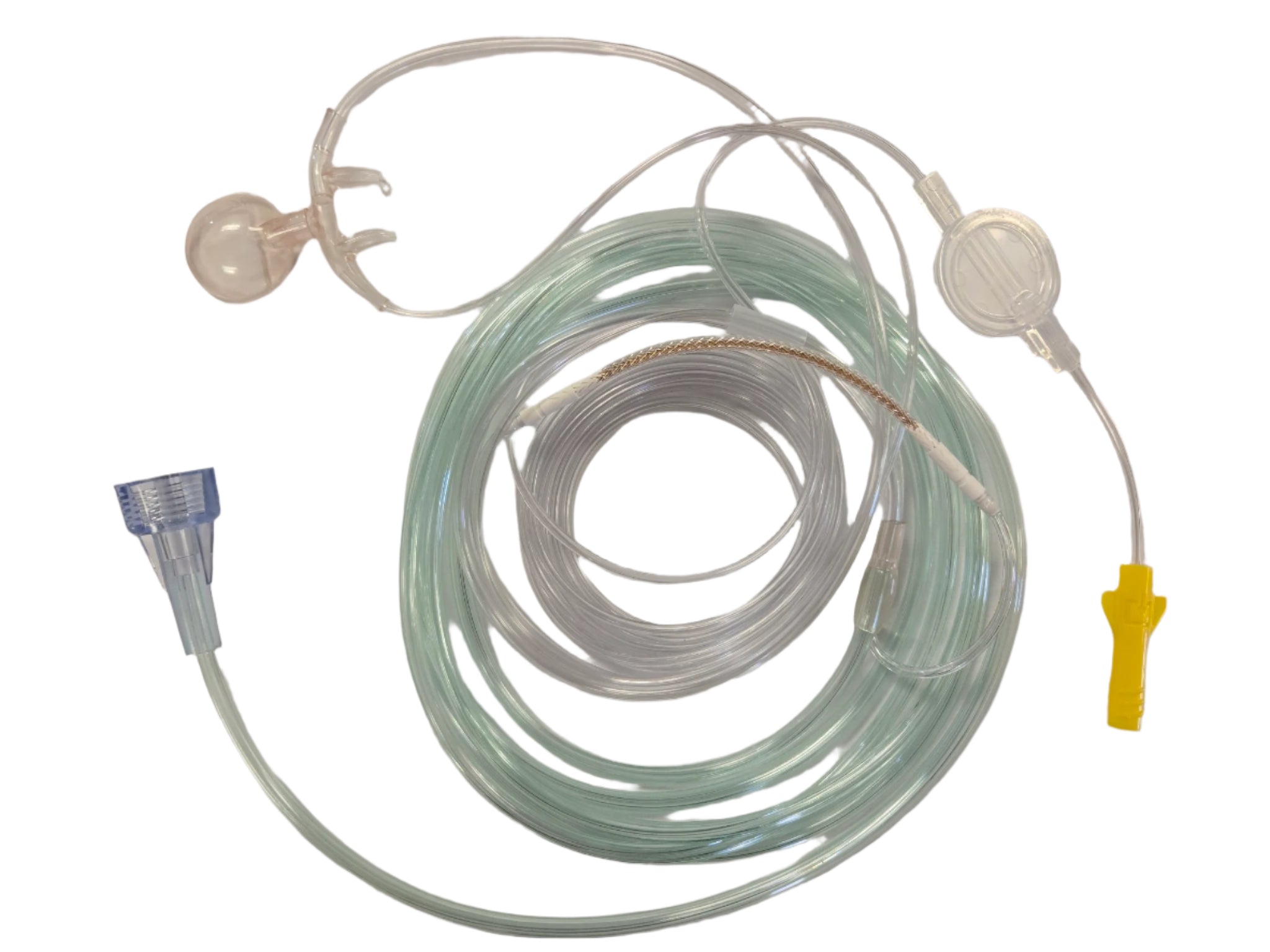 PN: 4MSF1-L-7-6-25 Airlife yellow reflexive O2/CO2 monitoring cannula for EMS.