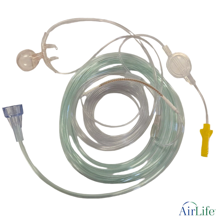 AirLife EtCO2/O2 Filtered Adult Cannula with Nafion Tubing 7 ft O2 line, 6 ft ETCO2 Line