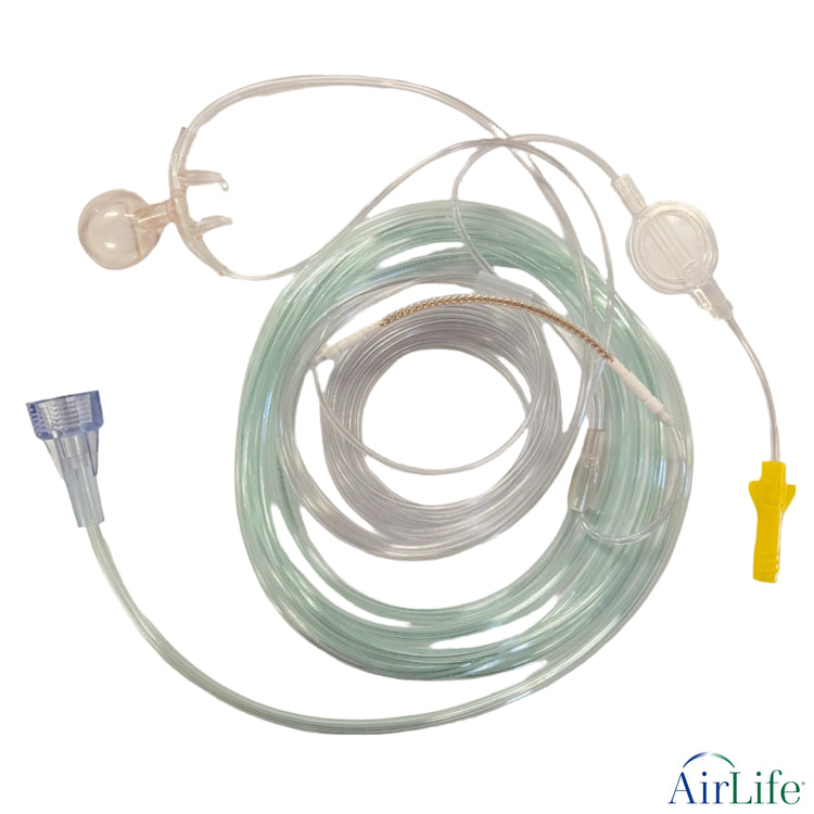 AirLife EtCO2/O2 Filtered Adult Cannula with Nafion Tubing 7 ft O2 line, 6 ft ETCO2 Line