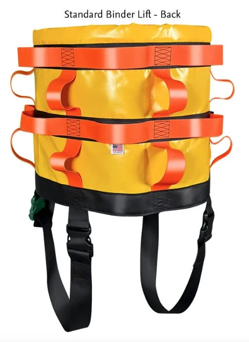 Binder Lift 2.0 torso wrap design for confined space patient lifting.