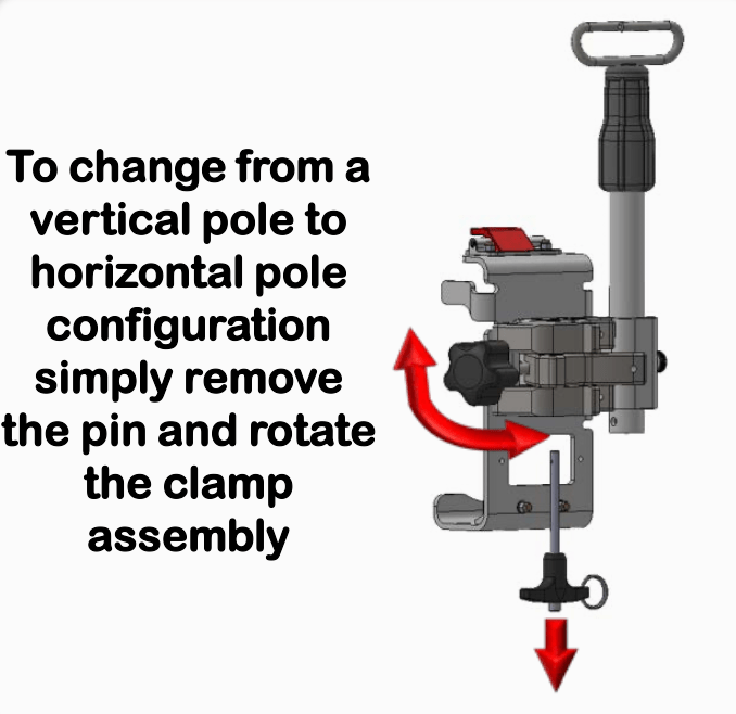 pole attachment for the Sapphire IV Pump clamp from Ferno Aviation