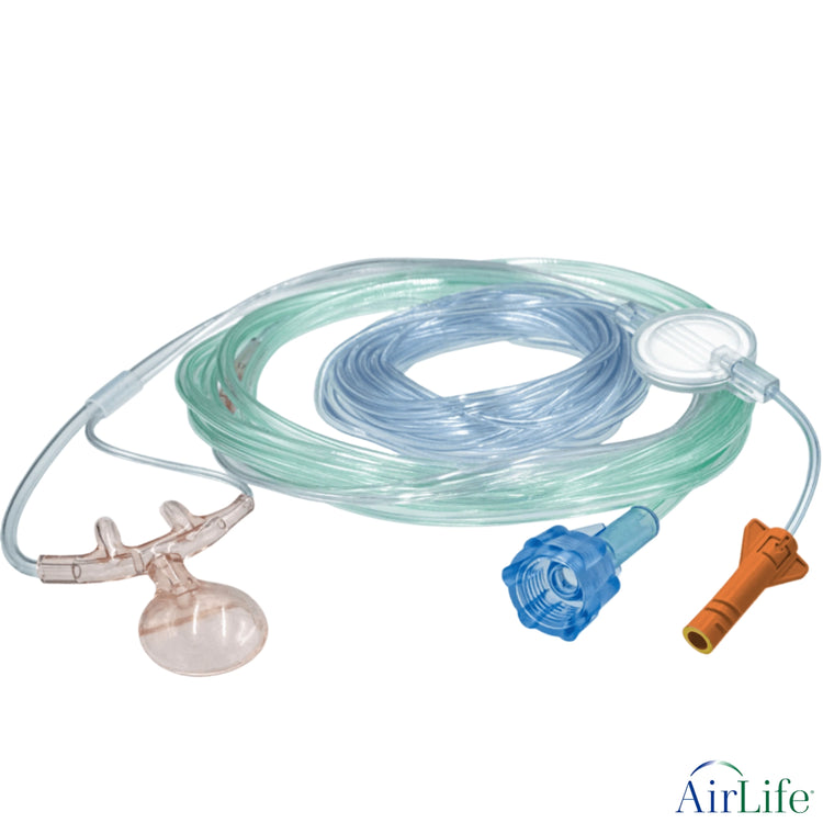 AirLife EtCO2/O2 Filtered Pediatric Cannula 6ft EtCO2 Tubing, 7 ft O2 Tubing