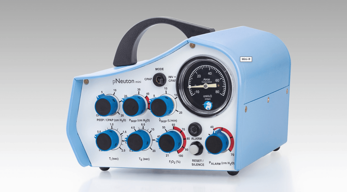 pNeuton Ventilator Mini Start-Up Kit: Includes Mini Ventilator, Pole Mount and 8 ft High Pressure Air and Oxygen Hose - Pacific Biomedical