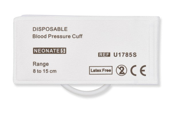 Cables and Sensors 10022 disposable neonatal NIBP cuff size #5, 8 to 15 cm, single hose, latex-free - Pacific Biomedical