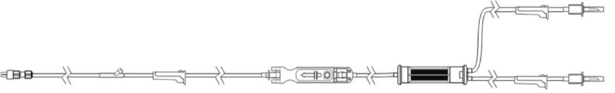 Sapphire AP133-01 - Macrobore Blood Infusion Set with 2 Non-Vented Spikes, Needless Y-site, 30ml Prime Volume. Used for Blood Tubing, with out without the IV Pump.