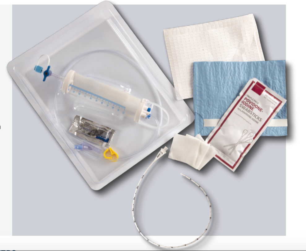 Neonatal urinary catheter tray.