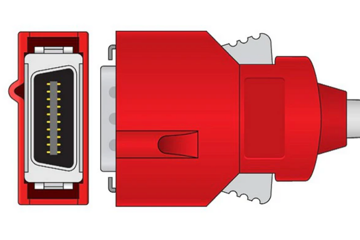 Connection for the Masimo 2201. This is a 20 Pin, Direct to monitor Connection that allows for Masimo Rainbow Technology to work. Compatible with Rad-57, Lifepak 15, and Zoll X Series Monitors that are equipped with Masimo Rainbow Technology.