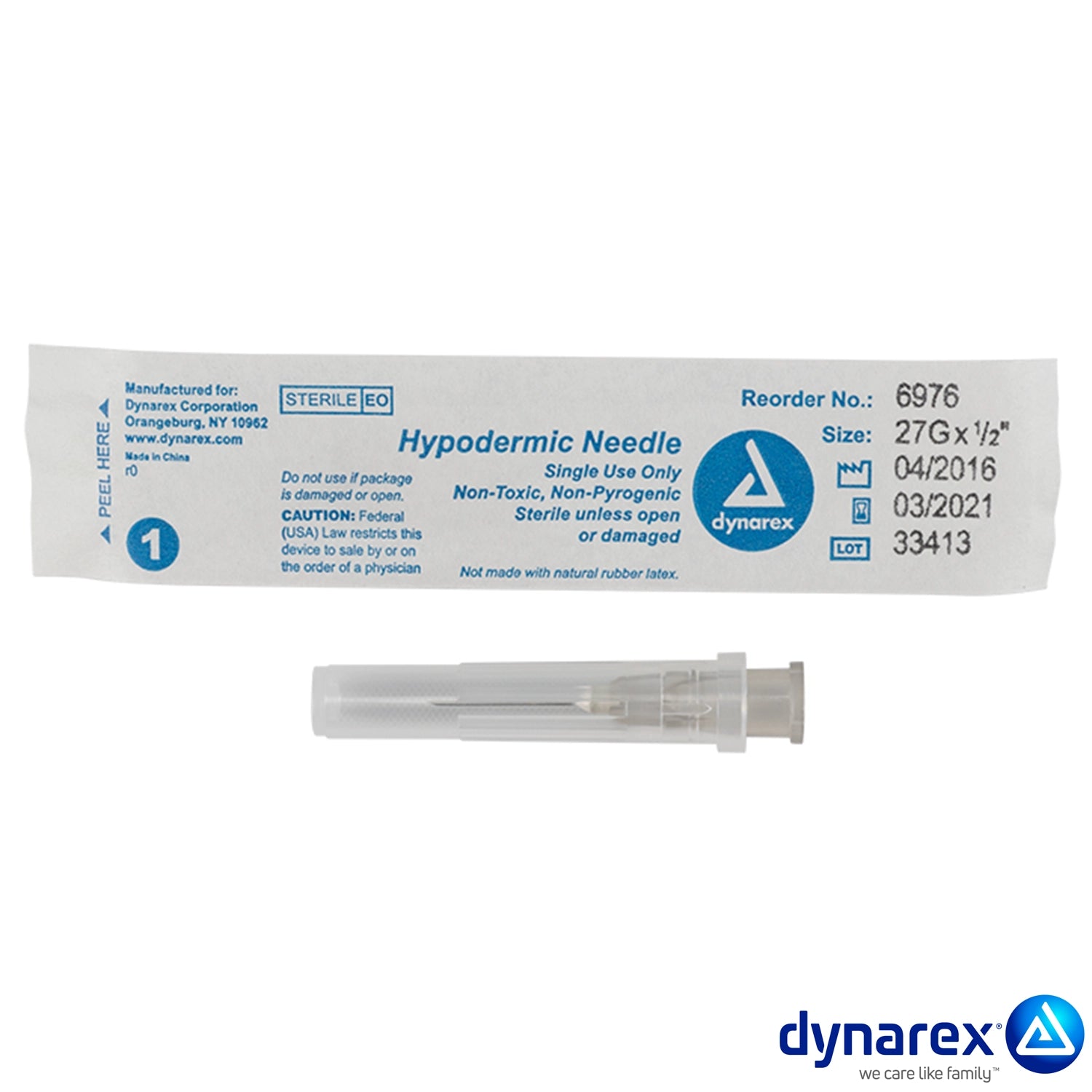 27g needle for intramuscular injection from Dynarex. PN: 6976