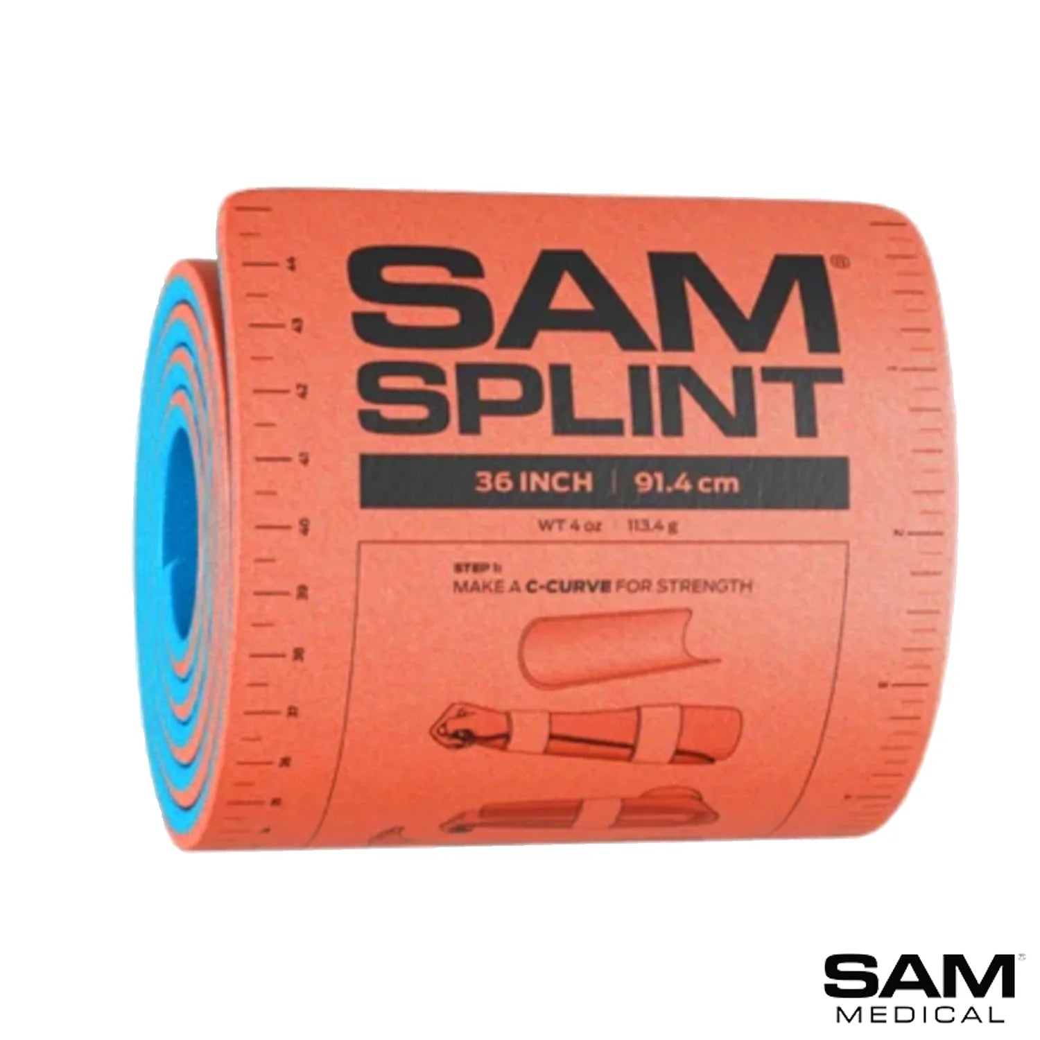 SAM Splint 36 inch roll (interim orange/blue SP506-OB-EN; listing is charcoal SP506-CH-EN)