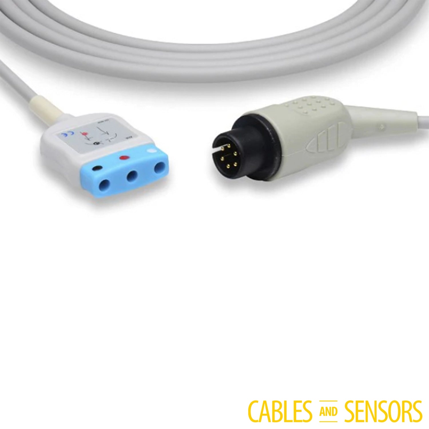 Zoll Compatible 3-Lead Trunk Cable, 8 ft 