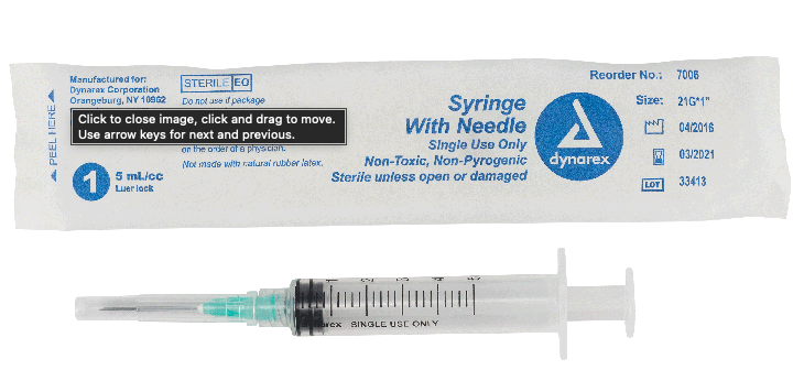 5mL Luer Lock Syringe with 1