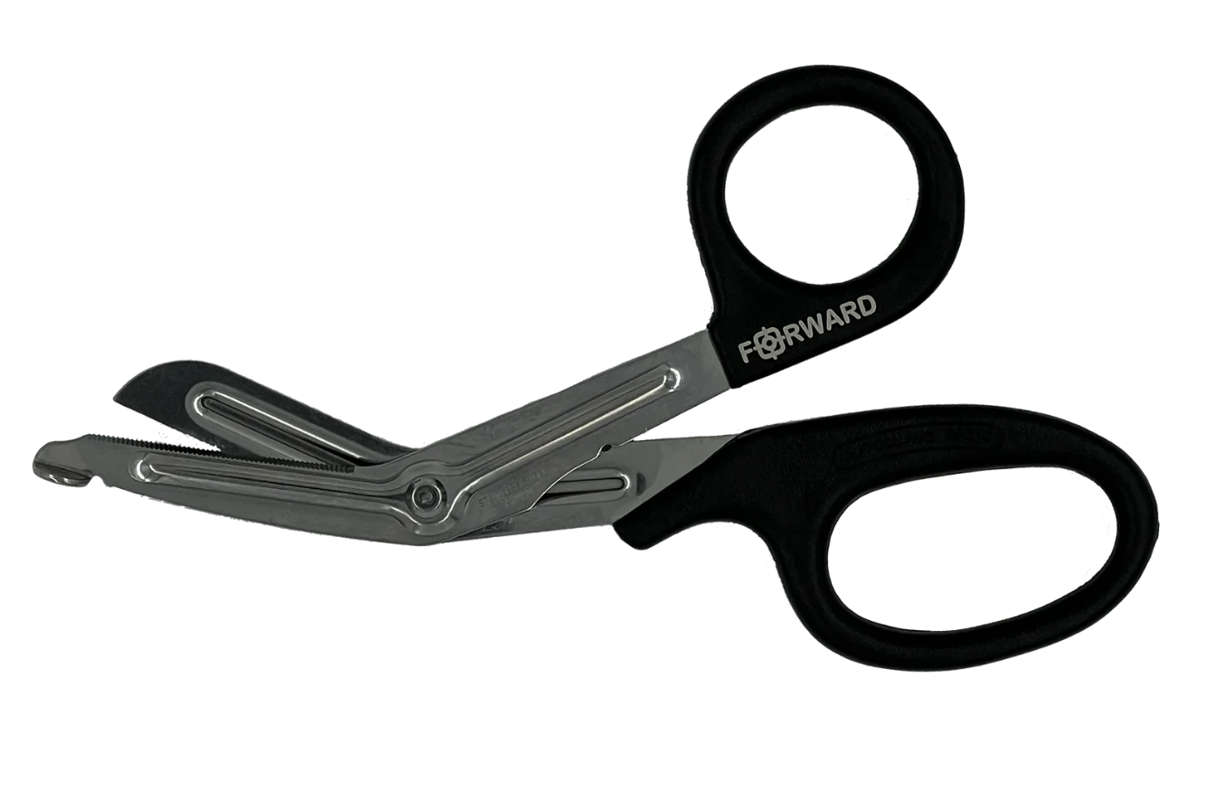 The Forward Trauma Shears are TAA Compliant (Made in Germany) emergency shears that are 7.5”.  The shears are made of German Stainless and can be autoclaved at 143°C / 290°F.

TAA Compliant
German Stainless
Can be autoclaved
7.5