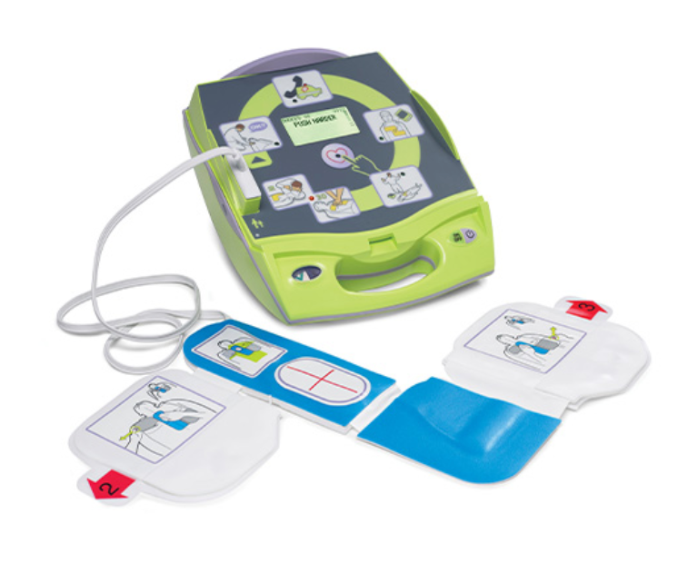 AEd Plus ready for use with adult aed pads including cpr feedback.