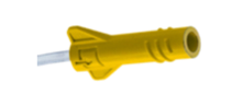 Yellow Reflective Connection Capnography indicates Nafion Tubing which is for use in patient environments with high humidity. PN: 4MSF5-L-6-25