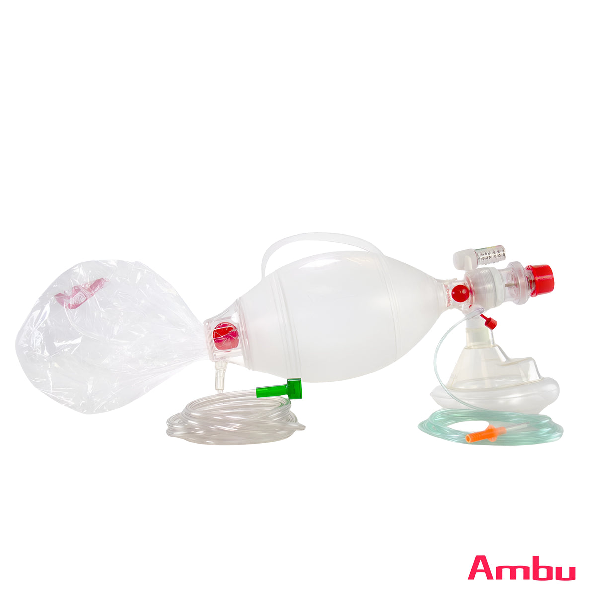 Ambu Spur II Adult Bag Reservoir, Medium Mask, Gas Sampling Line perfect for speed in ems situations. 
