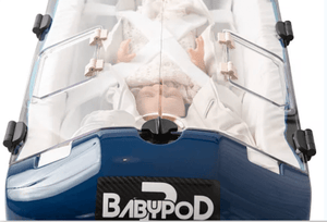 babypod 20 with infant secured for prehospital transport