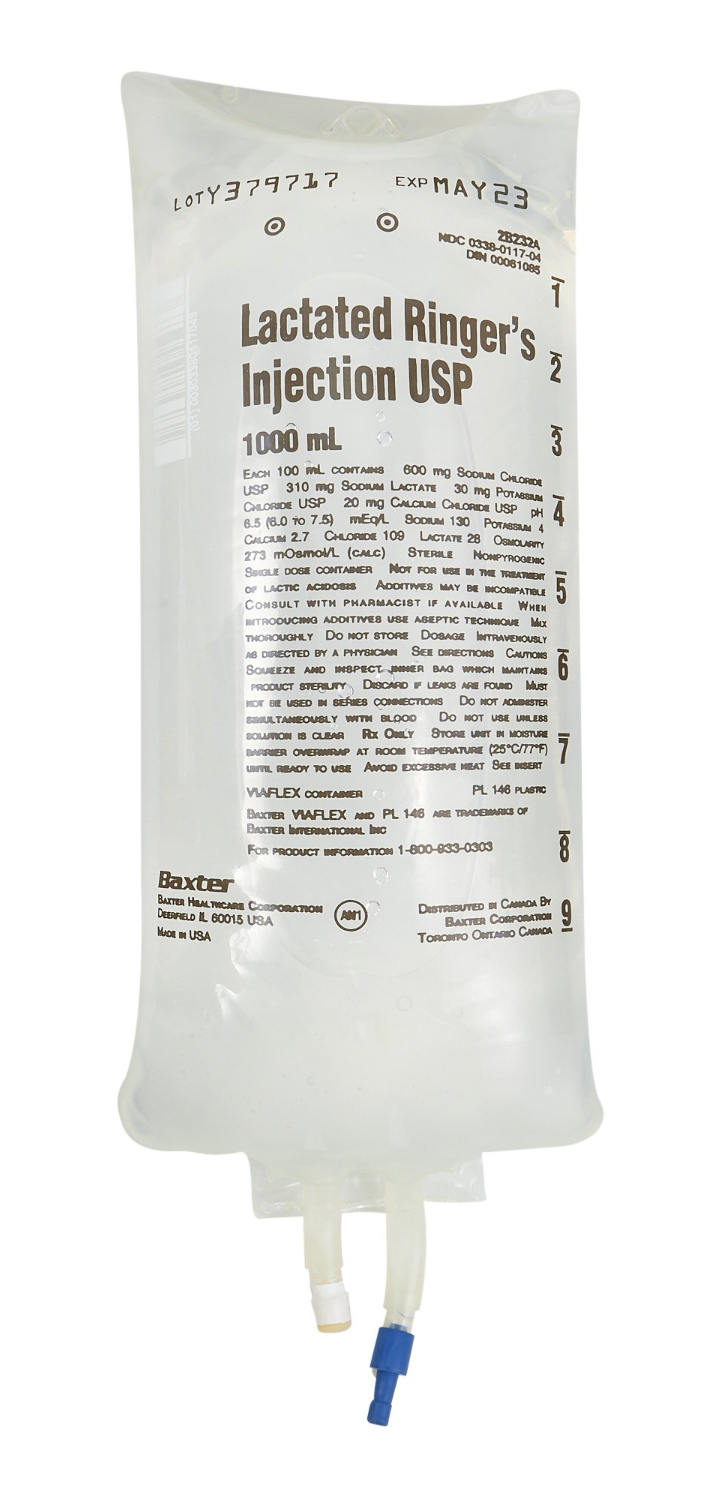 Baxter 1000mL Lactated Ringers for Injection, 14/Case