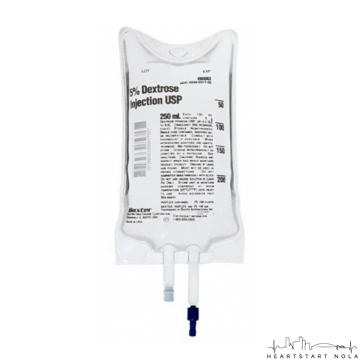 Baxter® 5% Dextrose Injection, Viaflex Plastic Container, 250mL