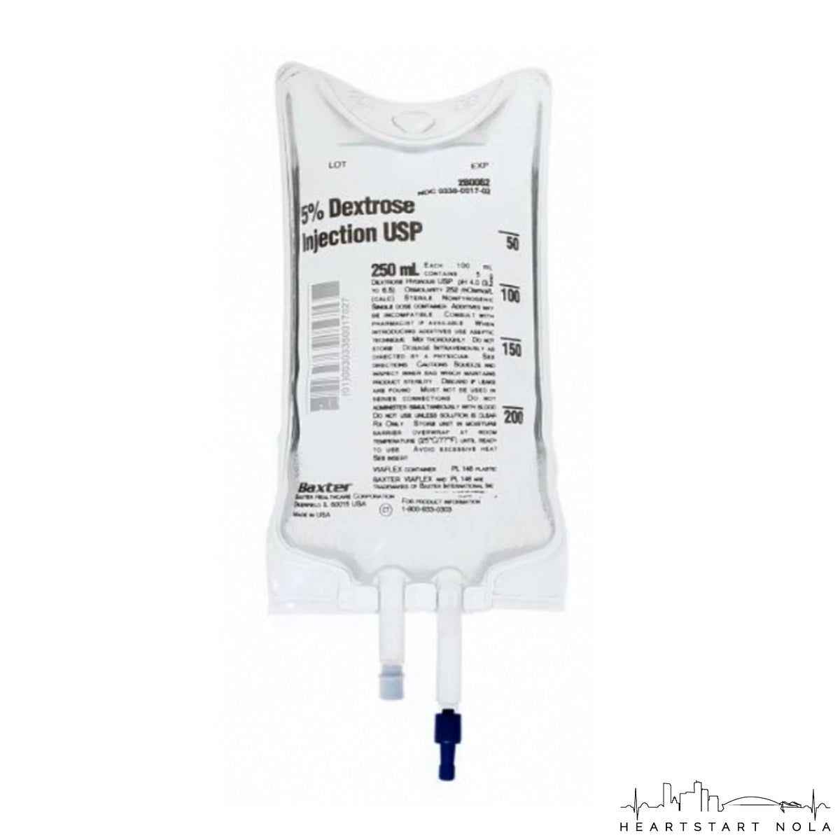 Baxter® 5% Dextrose Injection, Viaflex Plastic Container, 250mL