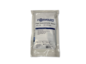 FORWARD Finger Thoracostomy Kit Bilateral vacuum-sealed package showing contents list.