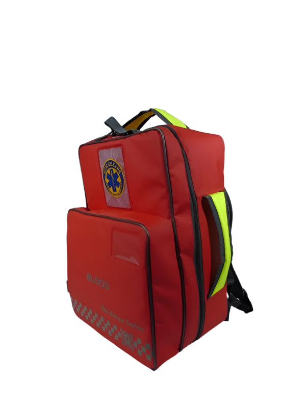 As seen from NOEMS, this is The Resus Tailor&#39;s Bag that holds a Delta Ice 2L, a Life Flow Plus, IV/IO cannulation Equipment and Needle Decompression Equipment