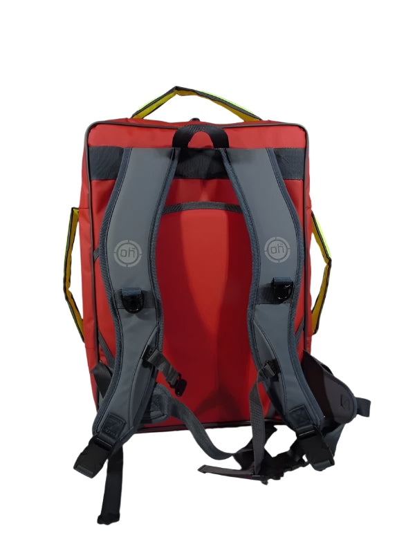 Rear view of the Blood Backpack by the resus tailor.