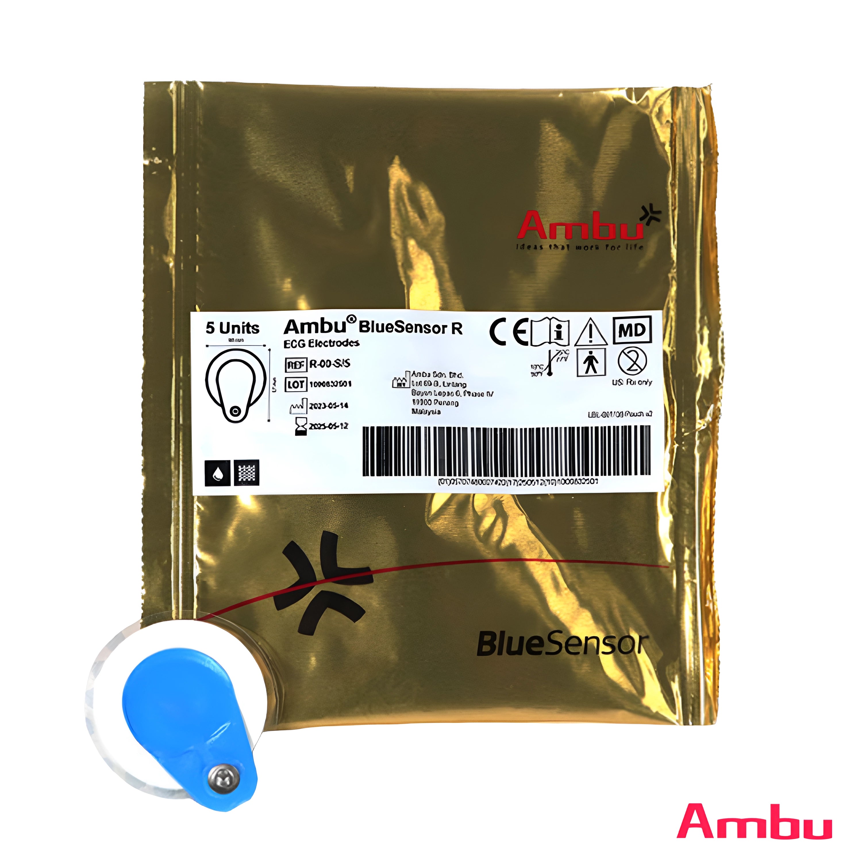 Premium gold bag ambu ecg electrodes