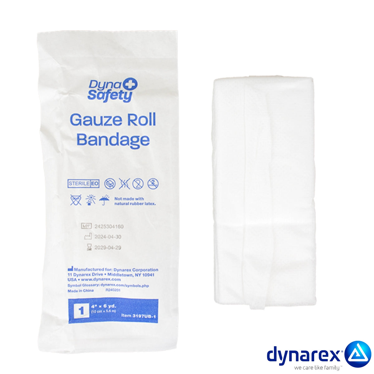 Rolled Gauze, 4 inches x 6 yards
