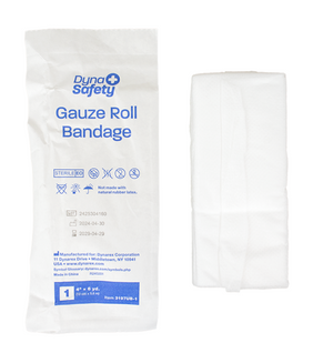 individually packed, sterile , rolled gauze for first-aide, ems, and fire rescue.