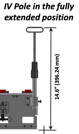 Sapphire Pump IV Pole fully extended.