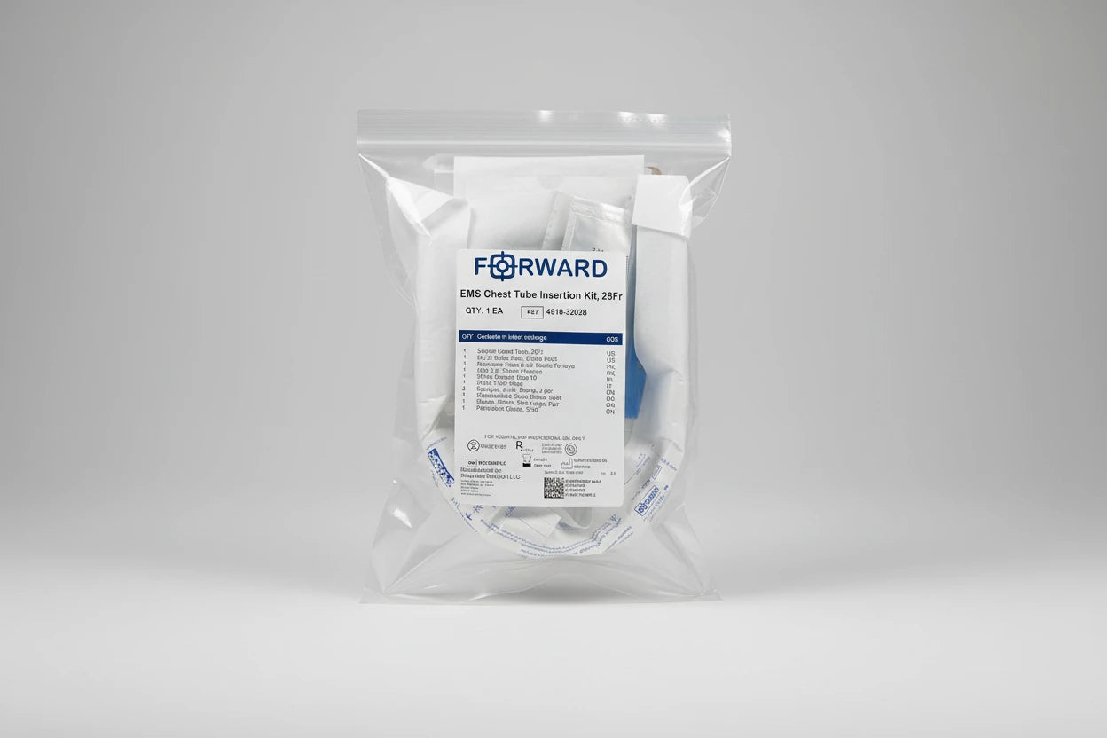 FORWARD EMS Chest Tube Insertion Kit 28Fr vacuum-sealed package