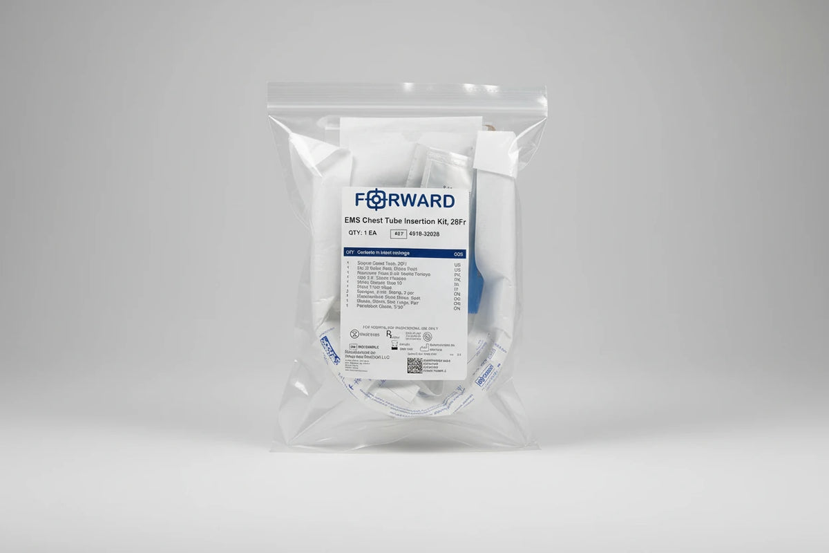 FORWARD EMS Chest Tube Insertion Kit 28Fr vacuum-sealed package