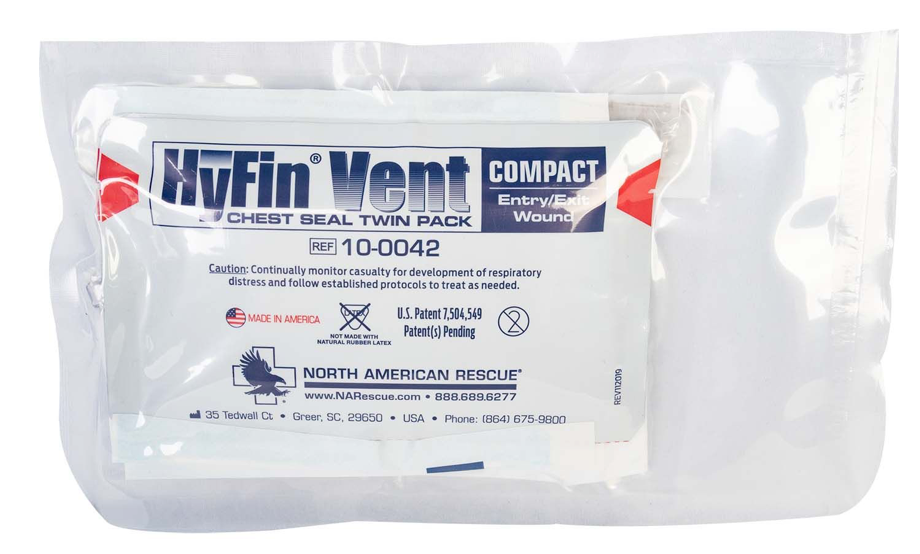 Twin pack of hyfin vented chest seals in a a NAR simple thoracotomy kit.