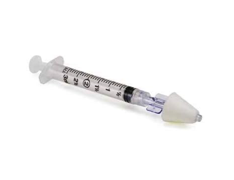 MAD100 nasal atomizer device with attached 3mL syringe