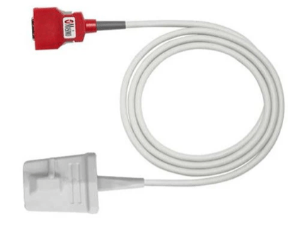 Enables direct connection to Masimo 20 pin interface with an 8ft soft finger boot style pulse oximetry finger sensor. In-stock & ready to ship. PN: 2644