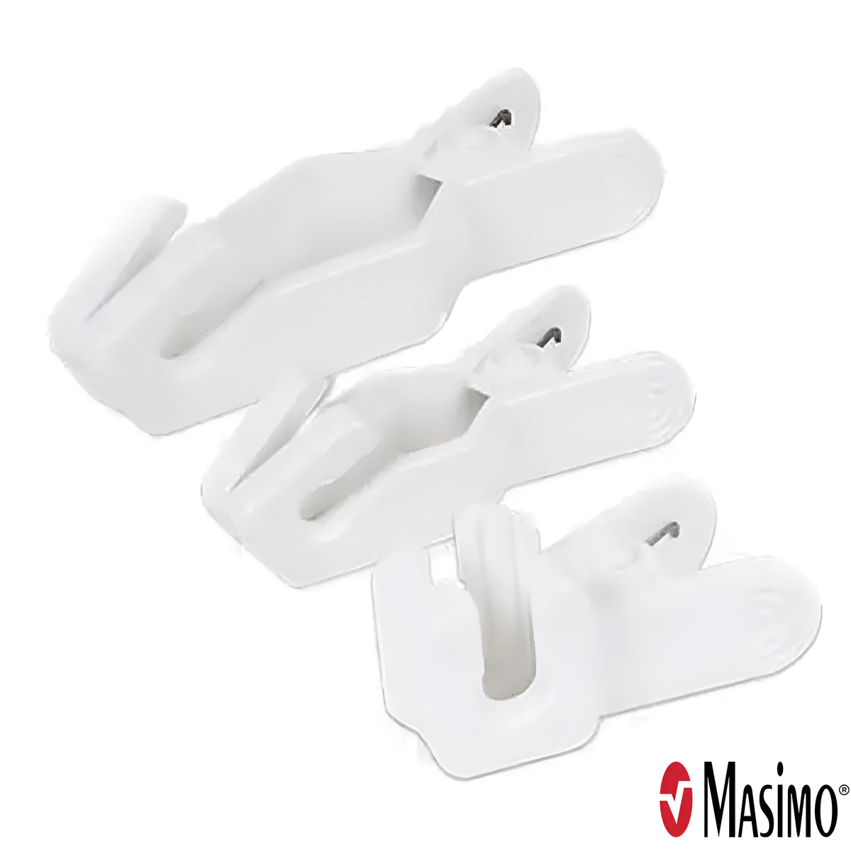 Masimo "Y" sensor fits adults, pediatric, infant and neonatal patients. The Clips allow you to easily attach the Y sensor leads to various patient sites.