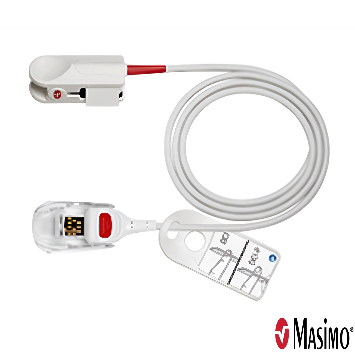 Masimo 4067 LNCS-II rainbow reusable SpO2, SpCO, SpMet sensor, EMS & hospital approved, compatible with Stryker LifePak 35, 15, & 20e monitors.