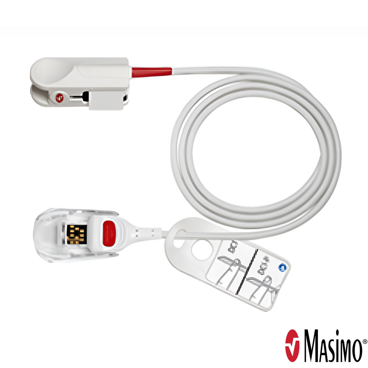 Masimo 4067 LNCS-II rainbow reusable SpO2, SpCO, SpMet sensor, EMS & hospital approved, compatible with Stryker LifePak 35, 15, & 20e monitors.
