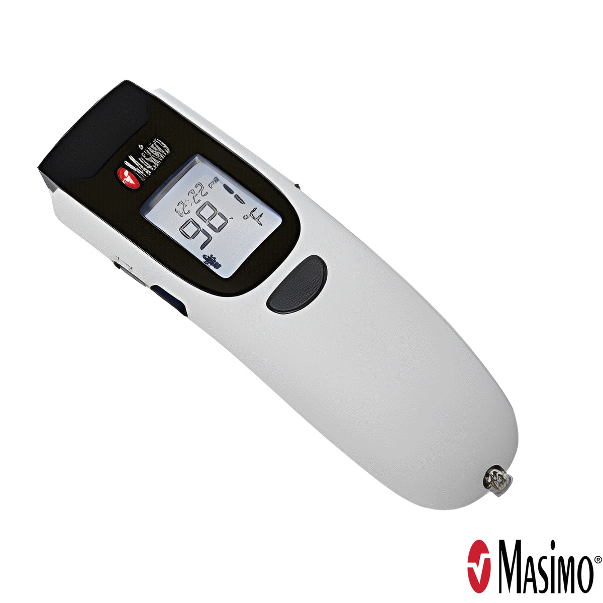 Masimo Infrared Thermometer without Bluetooth Connectivity Non Contact digital thermometer. This saves time and money by reducing the need for disposable probes.