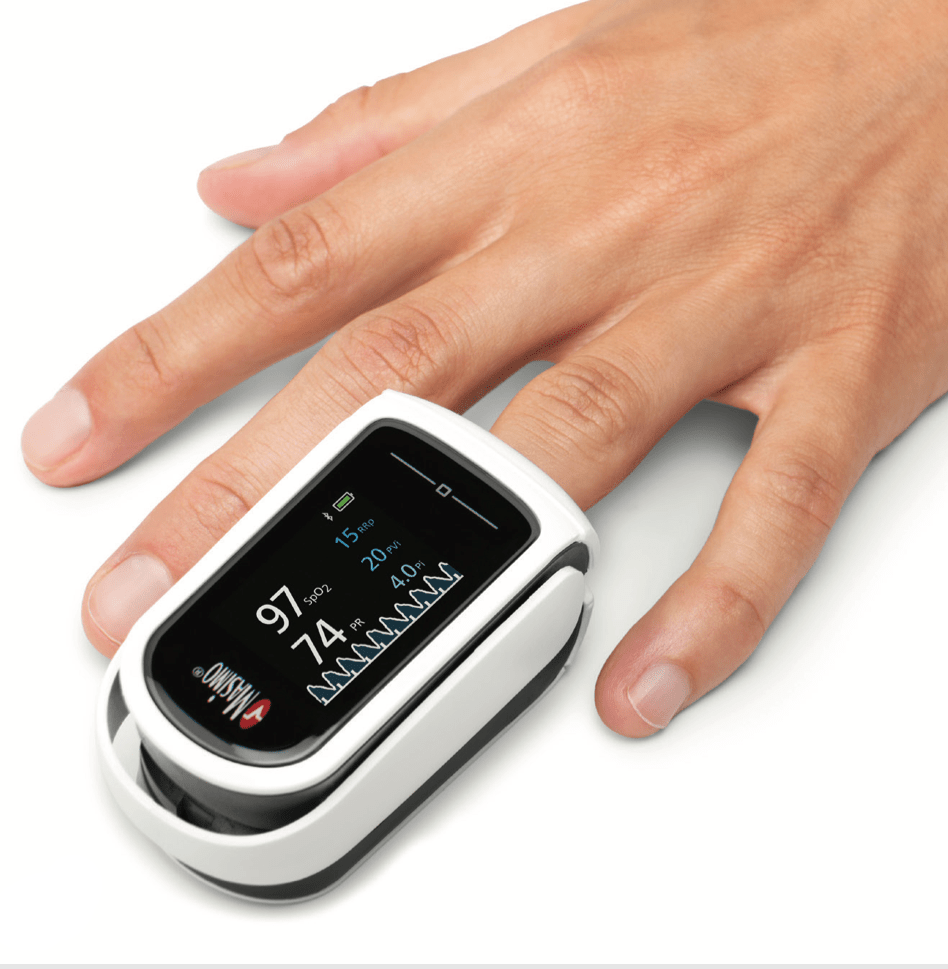 Masimo Mighty Sat Rx on finger