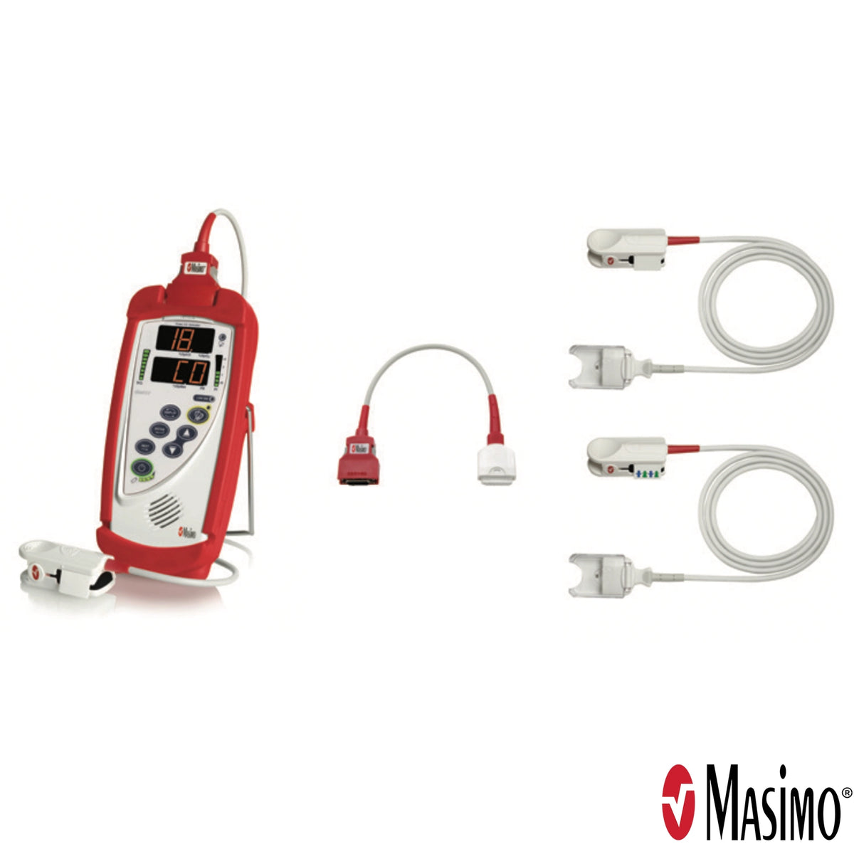 The Masimo 3737 handheld pulse oximeter provides SpO2 Monitoring, Pulse Rate (PR), Perfusion Index (Pi), Pleth Variability Index (PVi),Methemoglobin (SpMet)and has Quick and easy-to-use– requires no user calibration and does not require patient cooperation or consciousness.
The Rugged and lightweight– ideal for field or hospital settings.This unit was Awarded Airworthiness Release Certification by the United States Army.