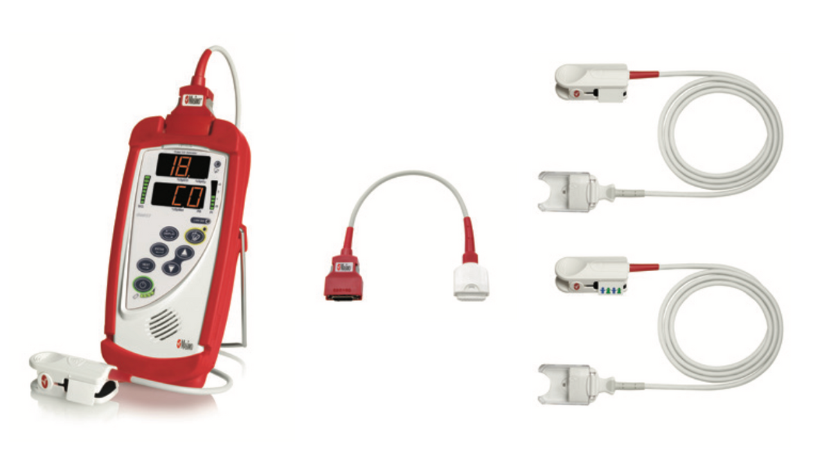 The Masimo 3737 handheld pulse oximeter provides SpO2 Monitoring, Pulse Rate (PR), Perfusion Index (Pi), Pleth Variability Index (PVi),Methemoglobin (SpMet)and has Quick and easy-to-use– requires no user calibration and does not require patient cooperation or consciousness.
The Rugged and lightweight– ideal for field or hospital settings.This unit was Awarded Airworthiness Release Certification by the United States Army.