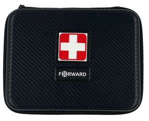 Integrated MedCraft ME-FAK personal IFAK trauma kit, black FORWARD molded case, 8.75 x 6.5 x 2.5 in, sized for a car glove box, console or trunk - Pacific Biomedical