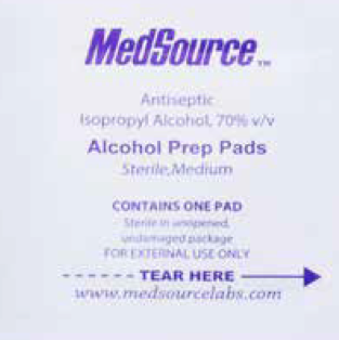 medium sized alcohol prep pads 