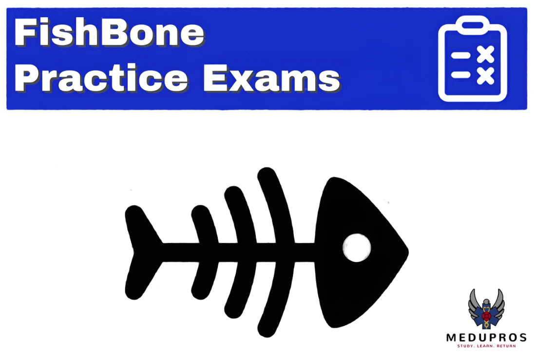 Medupros fishbone blood chemistry practice exam question exams. ASTNA & CAPCE accredited for 4-hours of CEU credit. Great for paramedics and nurses.