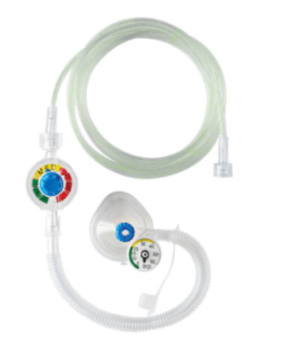 Infant Resuscitator Circuit with 0-60 cm H2O Manometer, Controller & Pressure Relief Override Button. Great for prehospital & ED resuscitation. PN: 10-50821