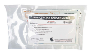 North American Rescue simple thoracotomy kit in a sealed package