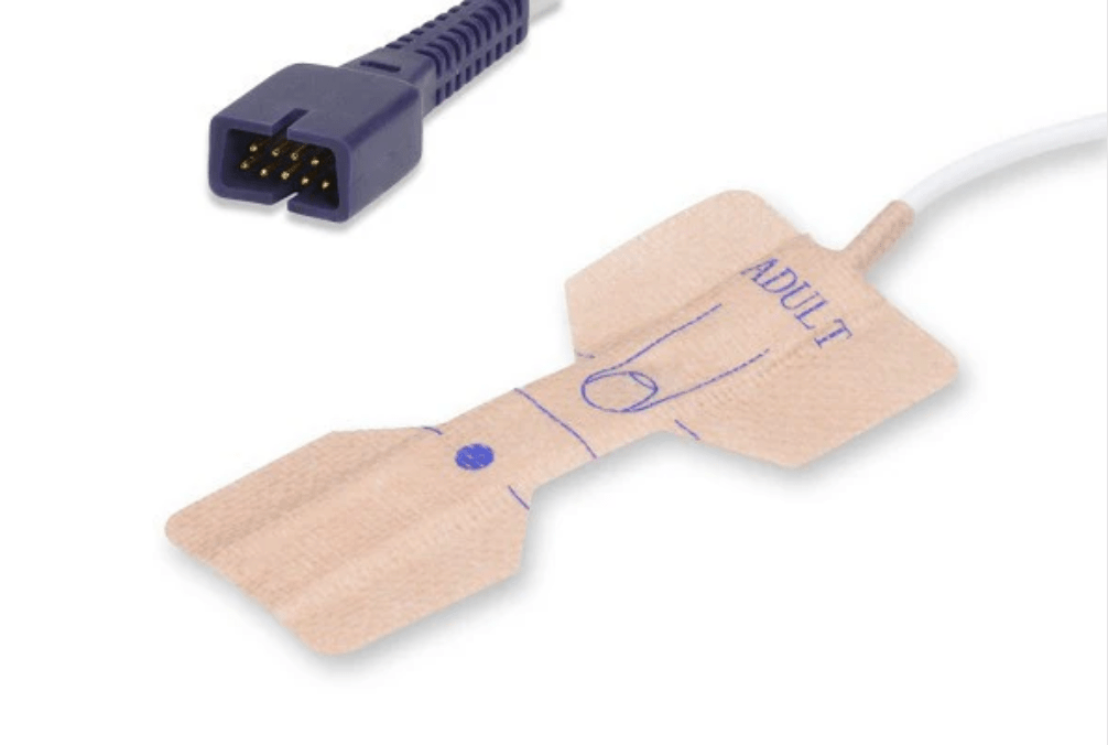 Nellcor OxiMax Compatible SpO2 Sensor, Adult (MAX-A) disposable sticky probe. PN: S503-01P0