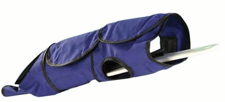 Olympic Papoose Boards for securing agitated pediatric patients for procedures and exams.