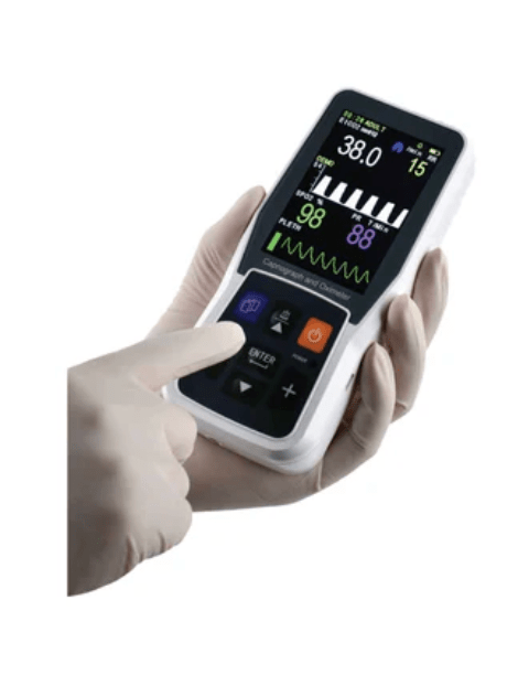 Durable spo2 and Etco2 monitor for use in urgent care settings, dentistry, home health and EMS.